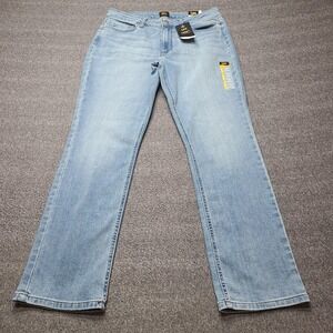 Lee Jeans Womens 12 Medium Blue Straight Leg Legendary Style Stretch Denim Pants